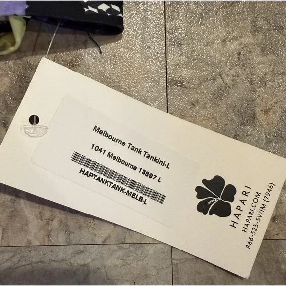 Hapari Womens UPF 50+ Floral Print Built In Bra Tankini Swim Top Tank Size L - Picture 3 of 6